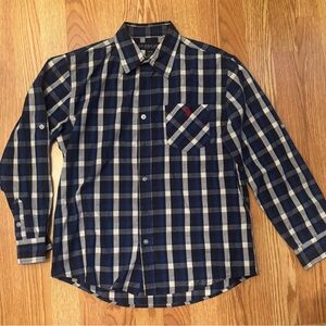 U.S. Polo Assn. Boys Blue Plaid Button-Down Shirt